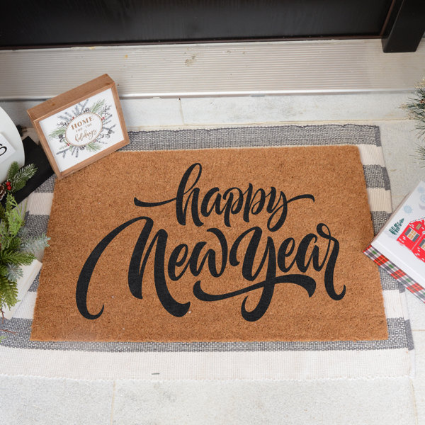 Trinx NonSlip New Year's Outdoor Doormat Wayfair